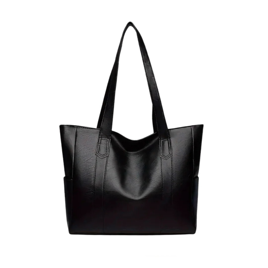 Women’s Large Leather Tote Handbag with Sleek Minimalist Design | Elena