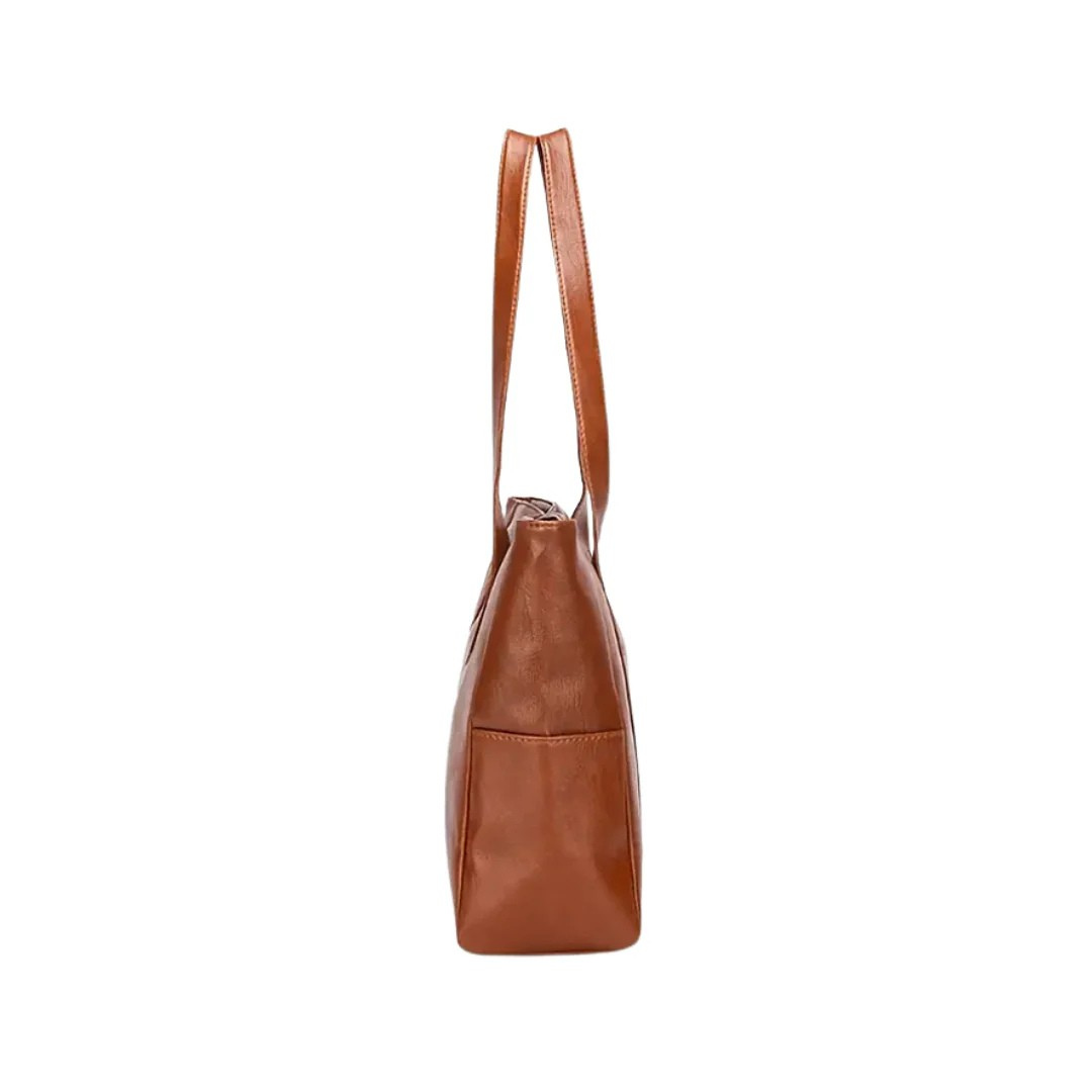 Women’s Large Leather Tote Handbag with Sleek Minimalist Design | Elena