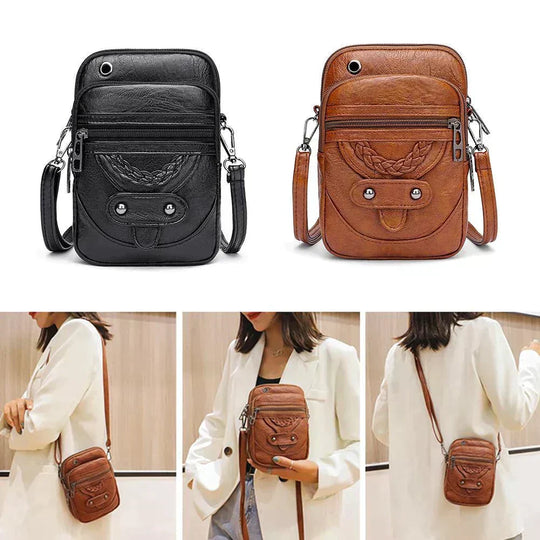 Unisex Vintage Genuine Leather Crossbody Bag – Vellana’s Vintage Elegance Shoulder Sling