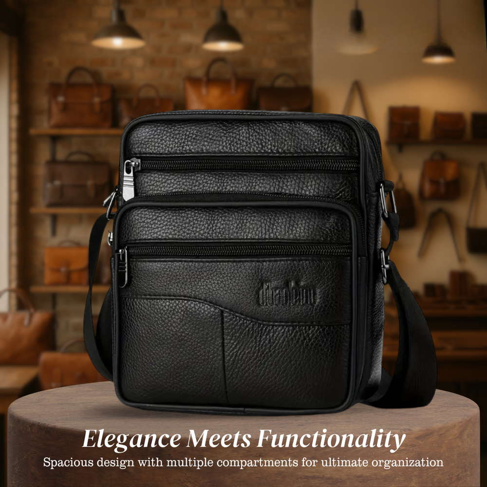 Men’s Brown Leather Crossbody Shoulder Bag | Carter