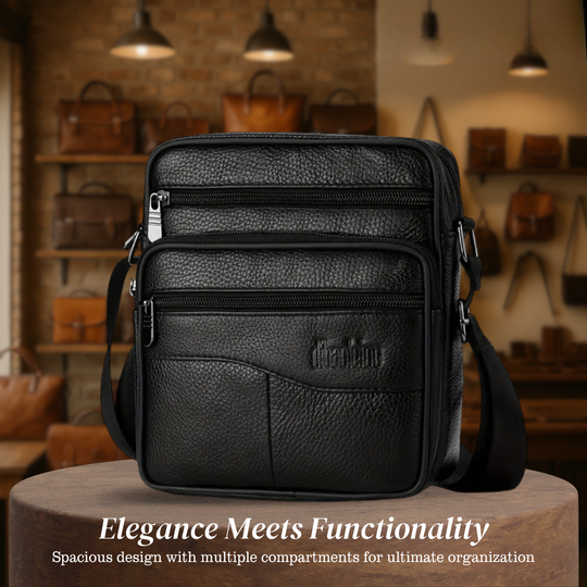 Men’s Brown Leather Crossbody Shoulder Bag | Carter