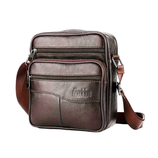 Men’s Brown Leather Crossbody Shoulder Bag | Carter