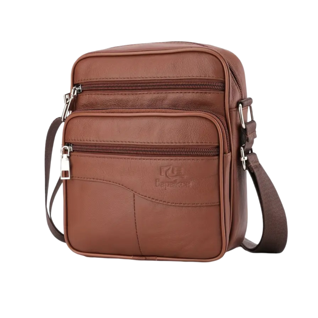 Men’s Brown Leather Crossbody Shoulder Bag | Carter
