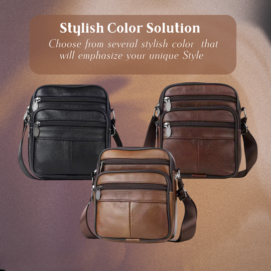 Men’s Brown Leather Crossbody Shoulder Bag | Ryan