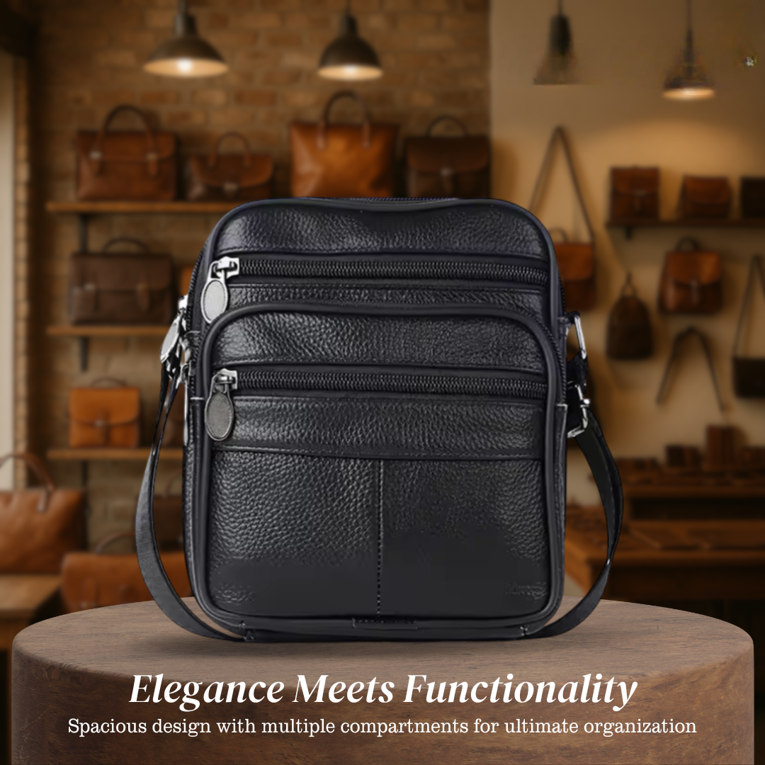 Men’s Brown Leather Crossbody Shoulder Bag | Ryan