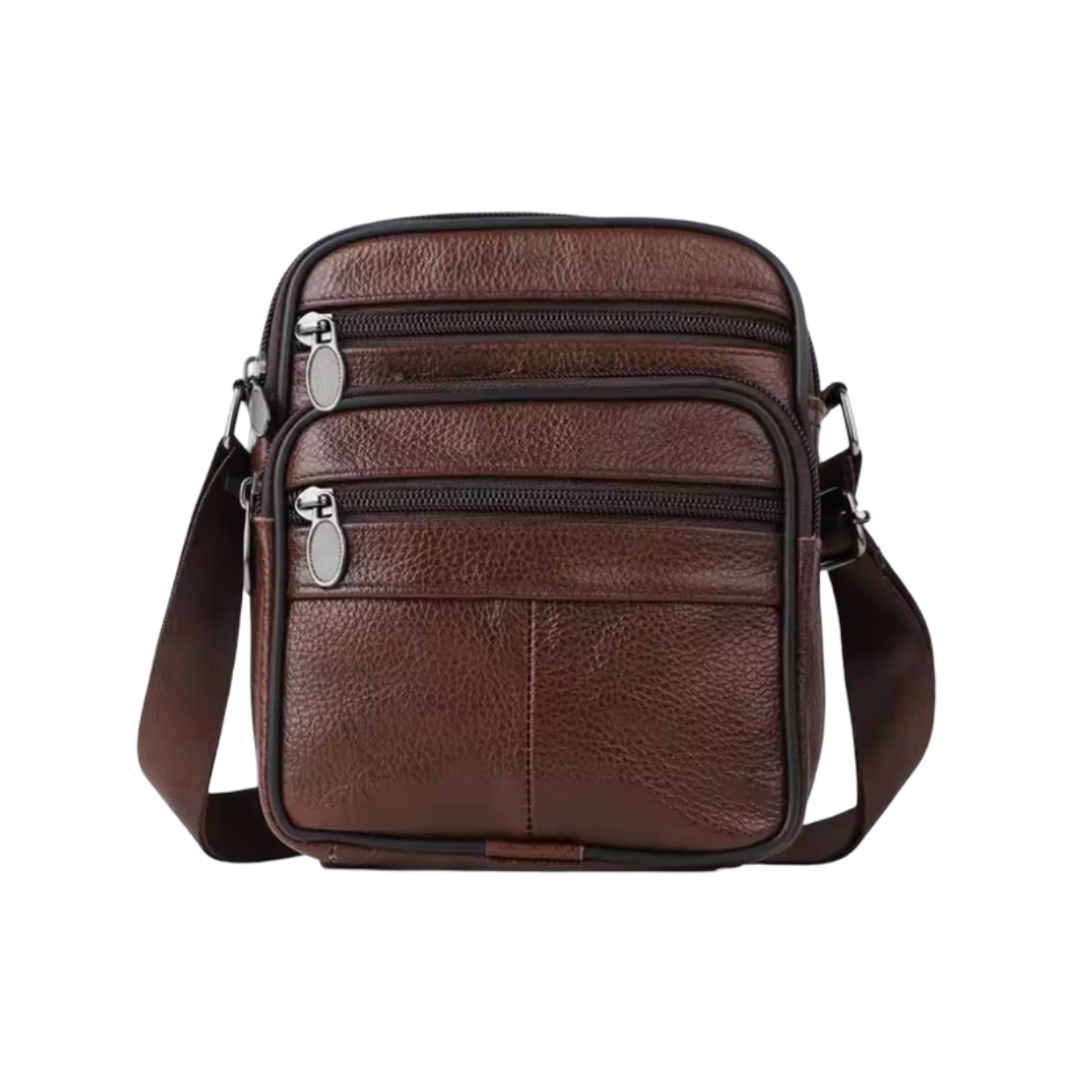 Men’s Brown Leather Crossbody Shoulder Bag | Ryan