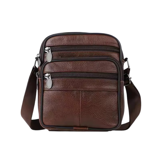 Men’s Brown Leather Crossbody Shoulder Bag | Ryan