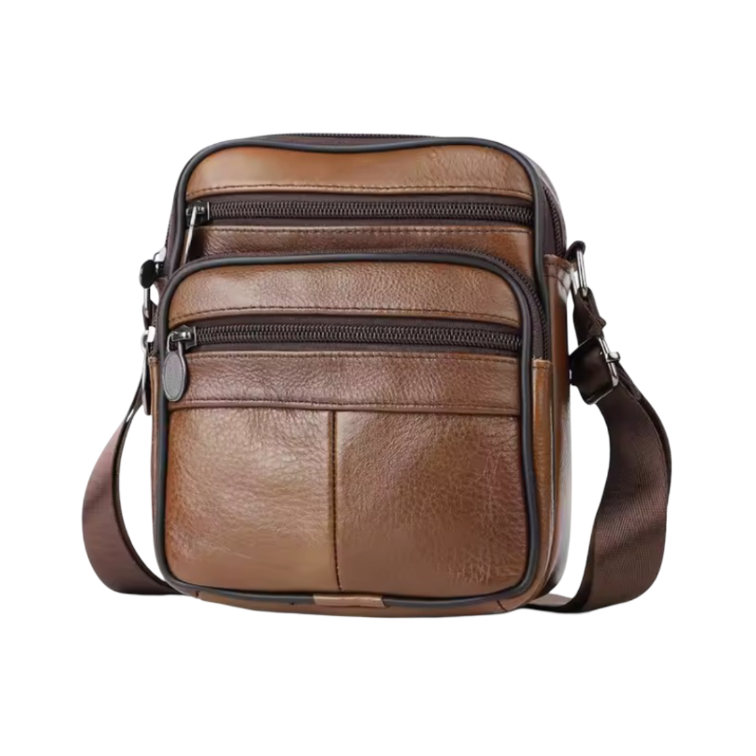 Men’s Brown Leather Crossbody Shoulder Bag | Ryan