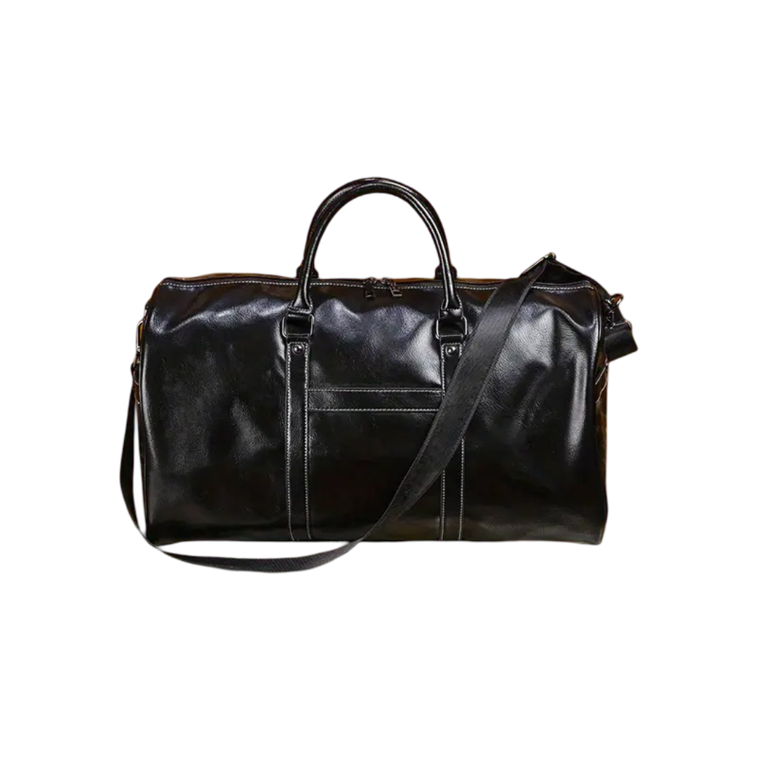Men’s Brown Leather Weekender Travel Duffel Bag | Austin