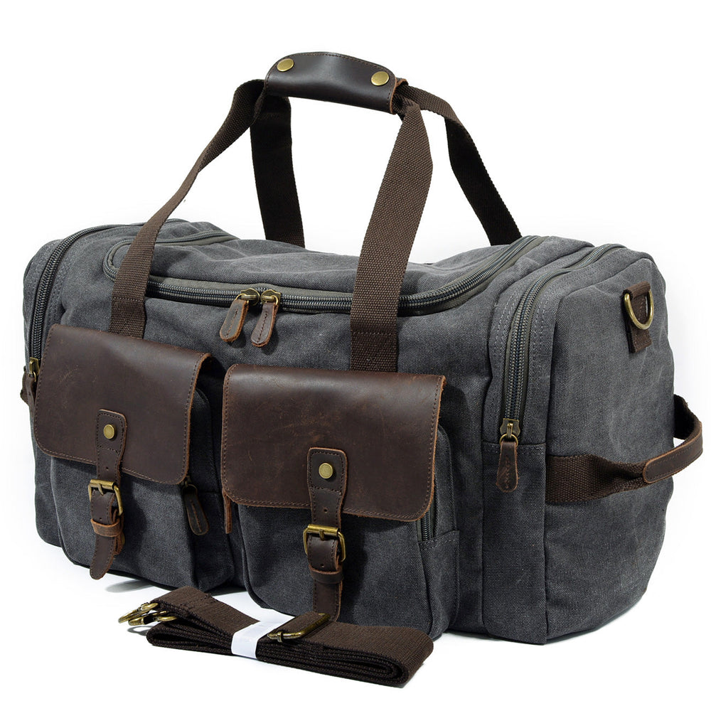 Men’s Waxed Canvas Leather Duffle Bag | David