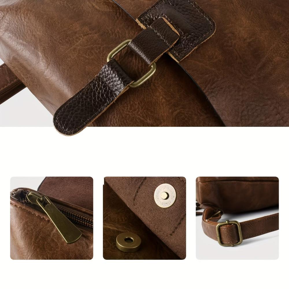 Women’s Brown Leather Convertible Backpack – Harper Multifunctional Retro Work Bag