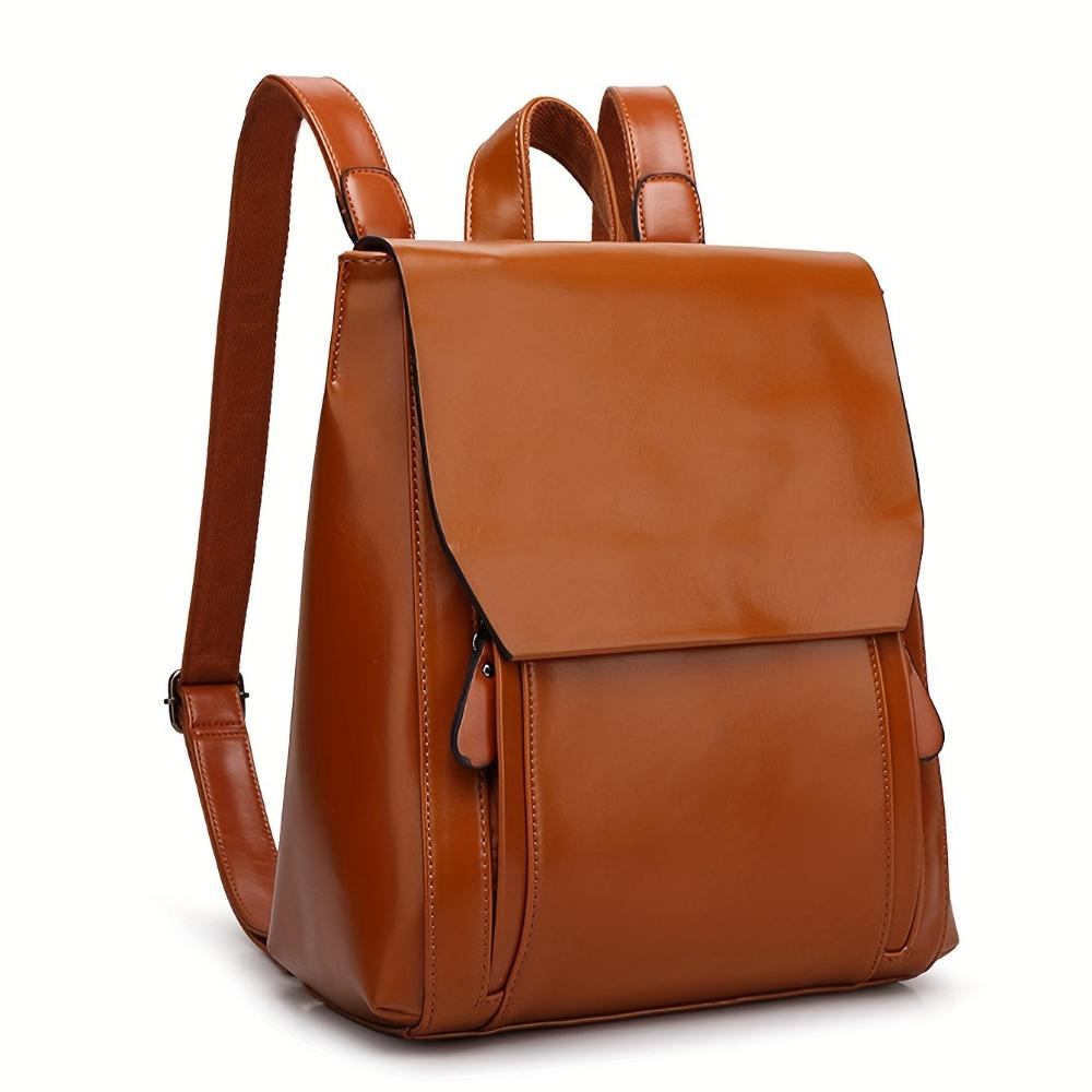 Women’s Brown Leather Backpack – Clara Vintage Everyday Work & Travel Rucksack