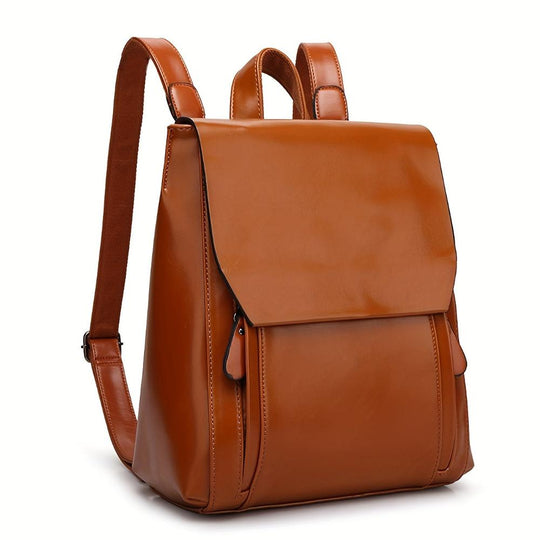 Women’s Brown Leather Backpack – Clara Vintage Everyday Work & Travel Rucksack