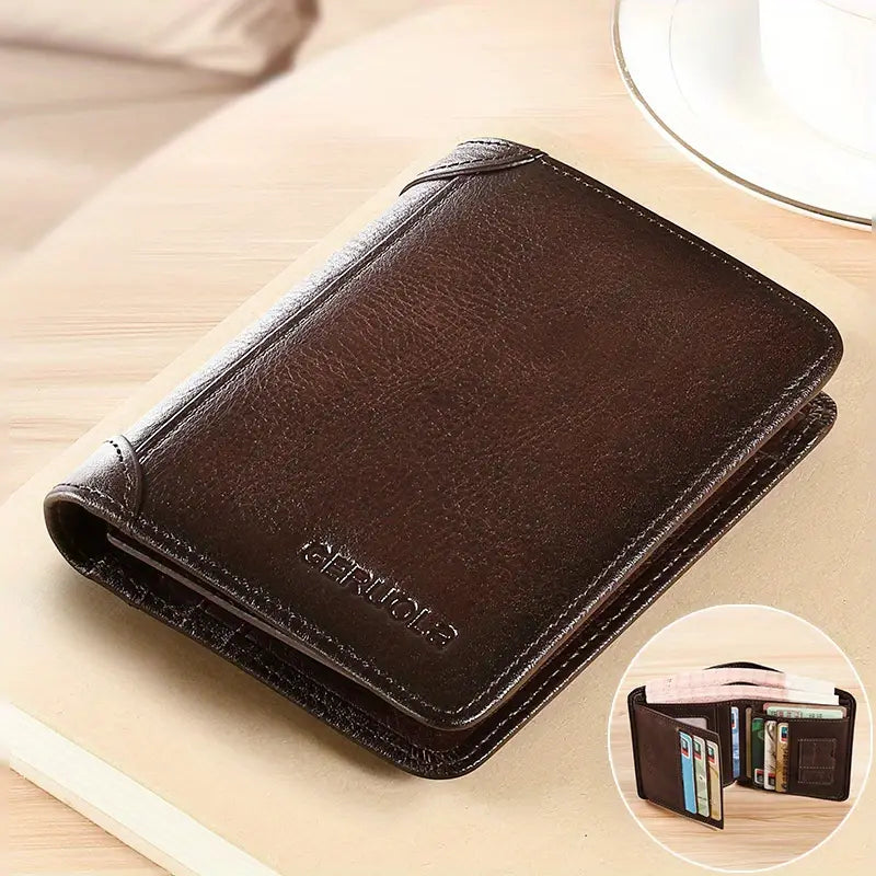 Men’s Brown RFID Slim Leather Bifold Wallet | Richard