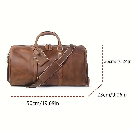Men’s Full-Grain Leather Large Travel Duffle Bag | Joseph