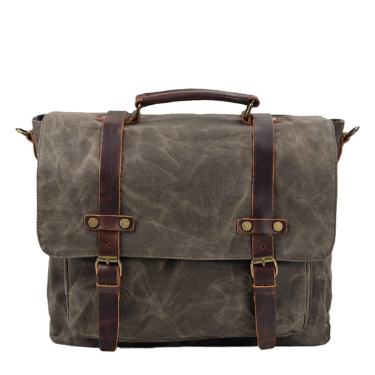Men’s Vintage Waxed Canvas Leather Messenger Bag | Ryan