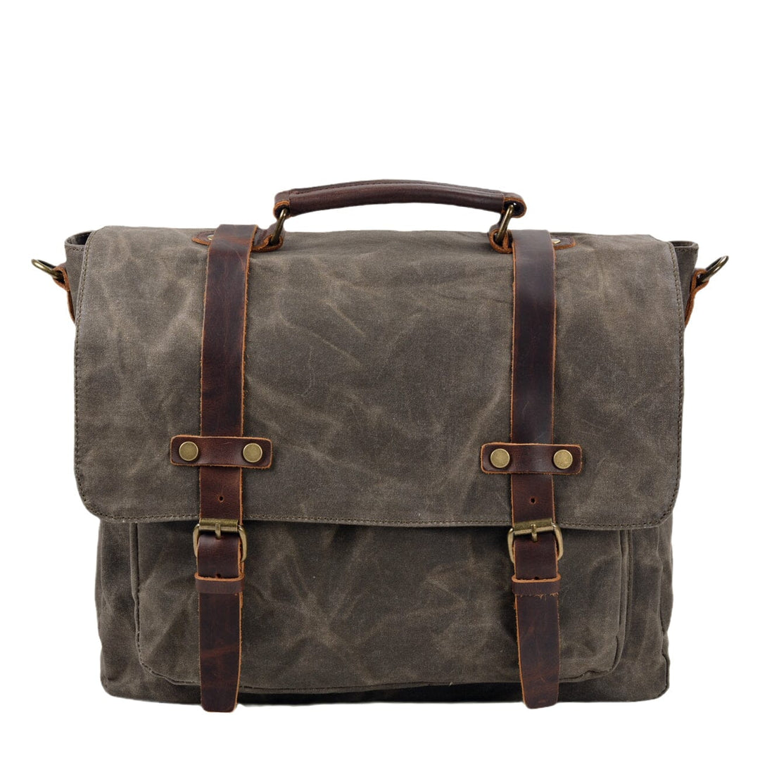 Men’s Vintage Waxed Canvas Leather Messenger Bag | Ryan