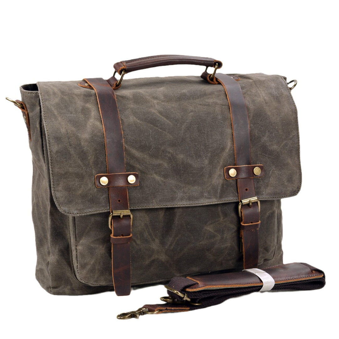 Men’s Vintage Waxed Canvas Leather Messenger Bag | Ryan