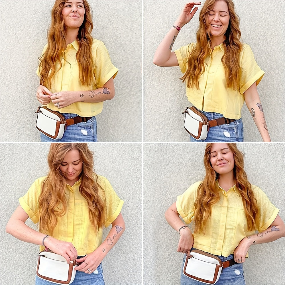 Unisex Brown Leather Fanny Pack – Aspen Sport Crossbody Waist Bag for Travel & Outdoor Activities