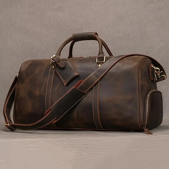 Men’s Full-Grain Leather Large Travel Duffle Bag | Joseph