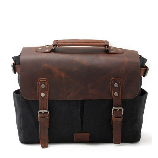 Men’s Vintage Waxed Canvas & Leather Messenger Bag | Alexander