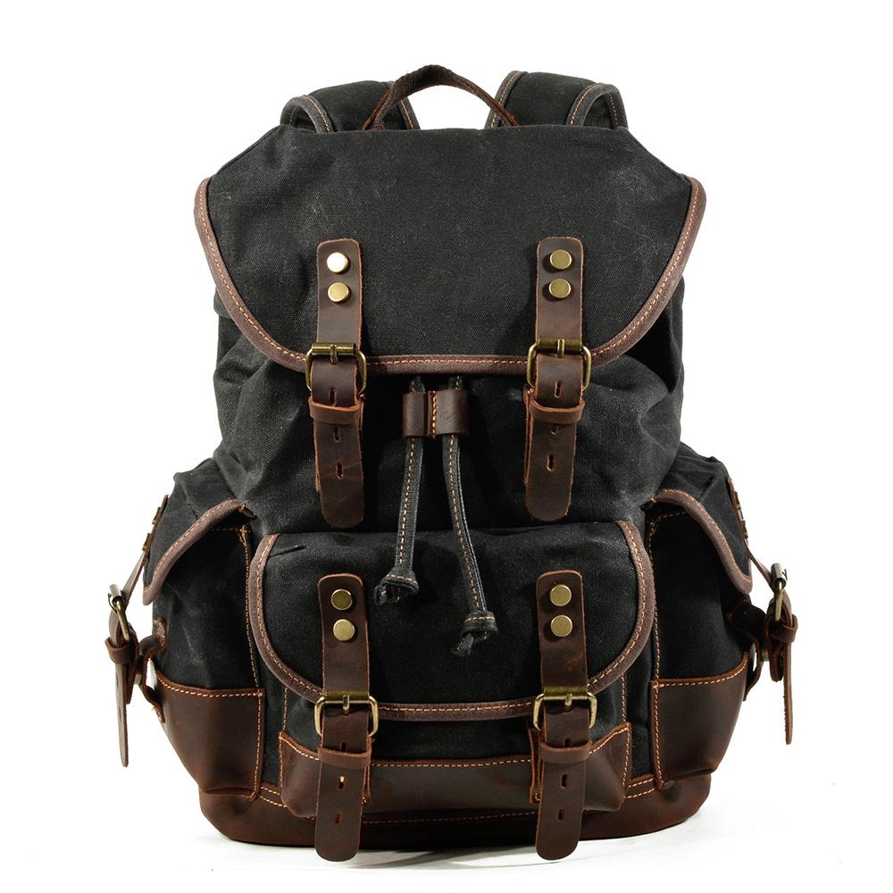 Men’s Heavy-Duty Waxed Canvas Hiking Backpack | John