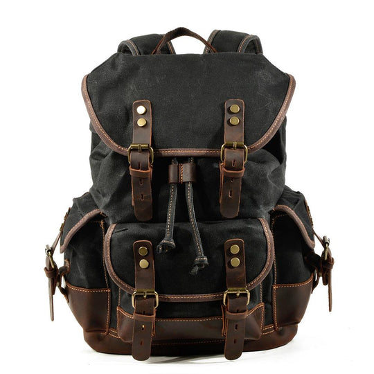 Men’s Heavy-Duty Waxed Canvas Hiking Backpack | John