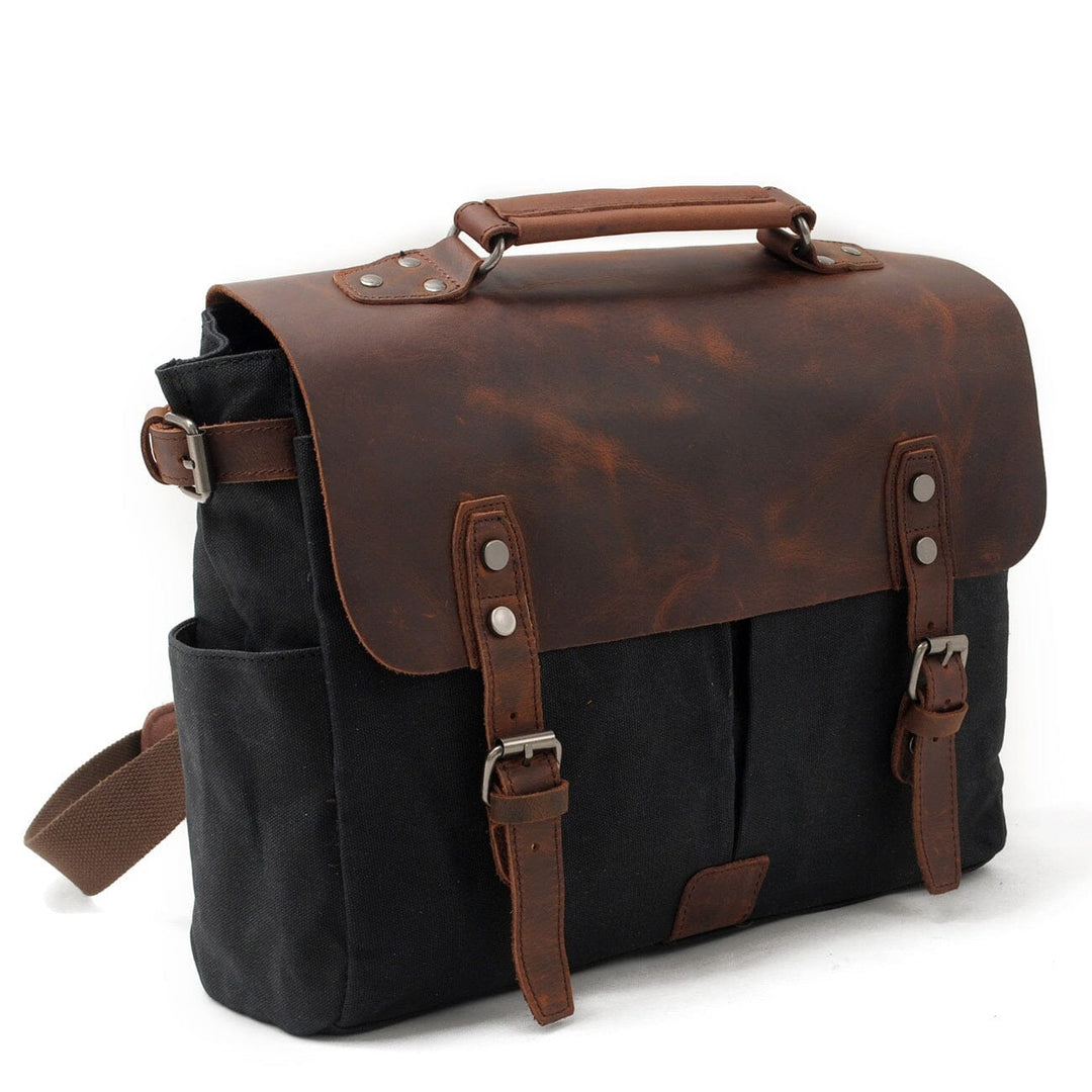Men’s Vintage Waxed Canvas & Leather Messenger Bag | Alexander