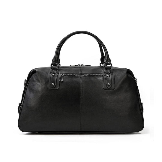 Men’s Black Leather Travel Duffle Bag | Justin