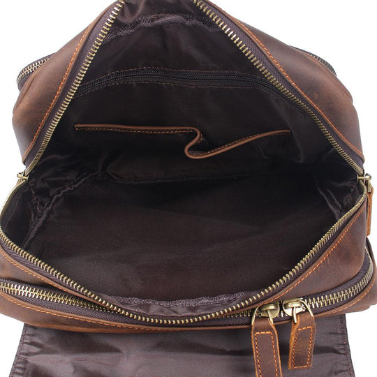 Men’s Retro Full-Grain Leather Travel Backpack | Robert