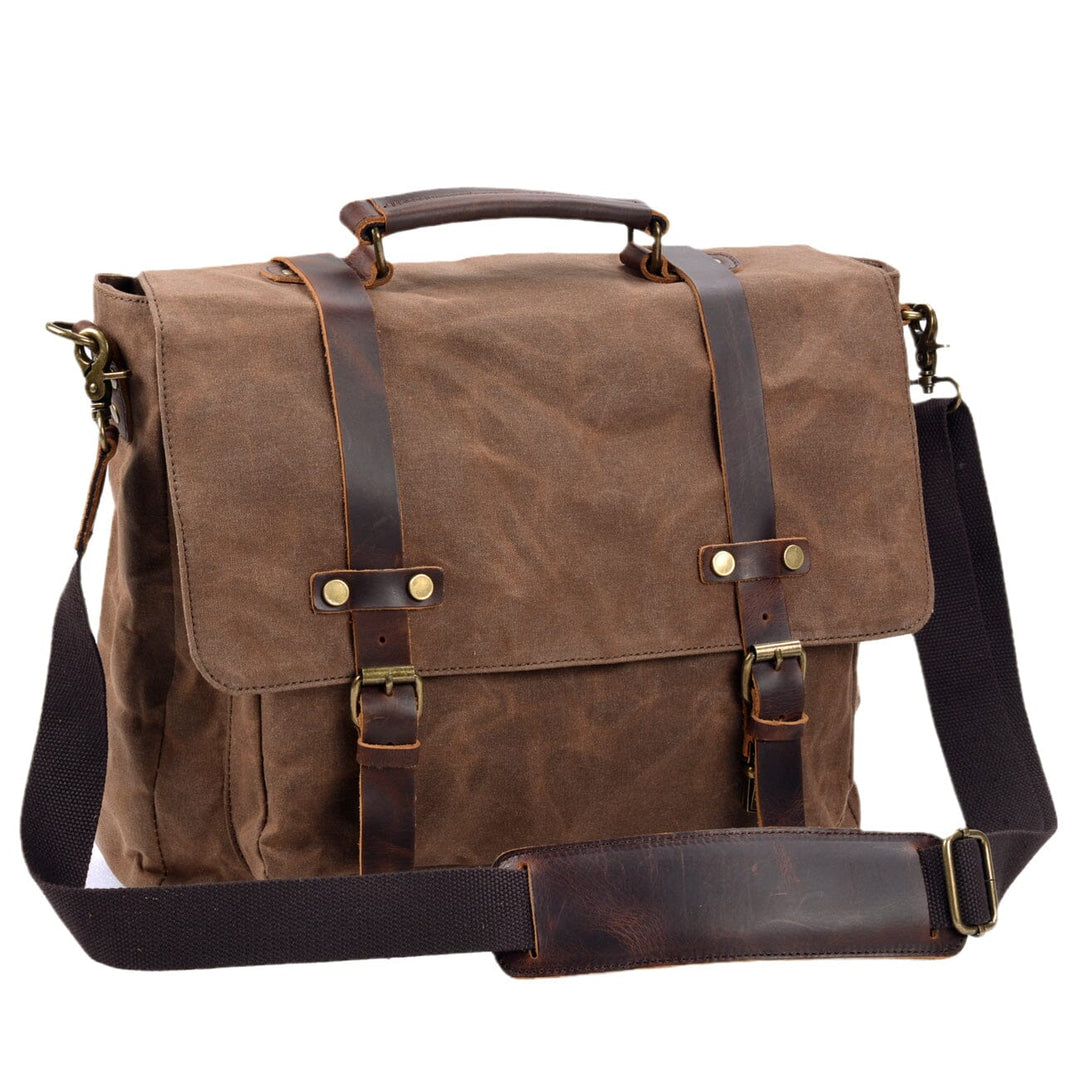 Men’s Vintage Waxed Canvas Leather Messenger Bag | Ryan