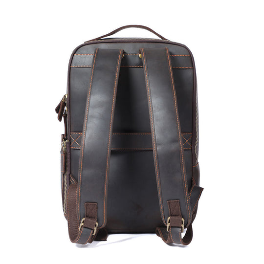 Men’s Full-Grain Leather Dual-Compartment Laptop Backpack | Andrew