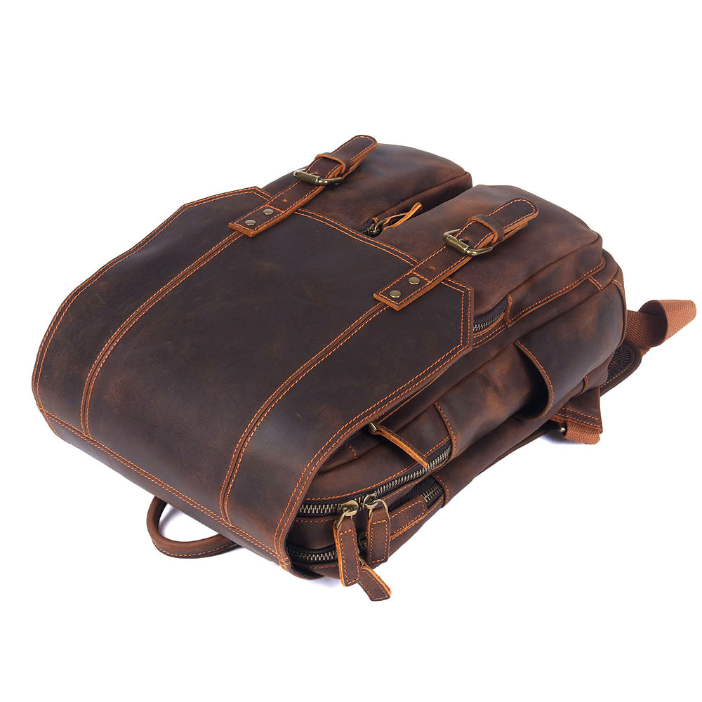 Men’s Retro Full-Grain Leather Travel Backpack | Robert