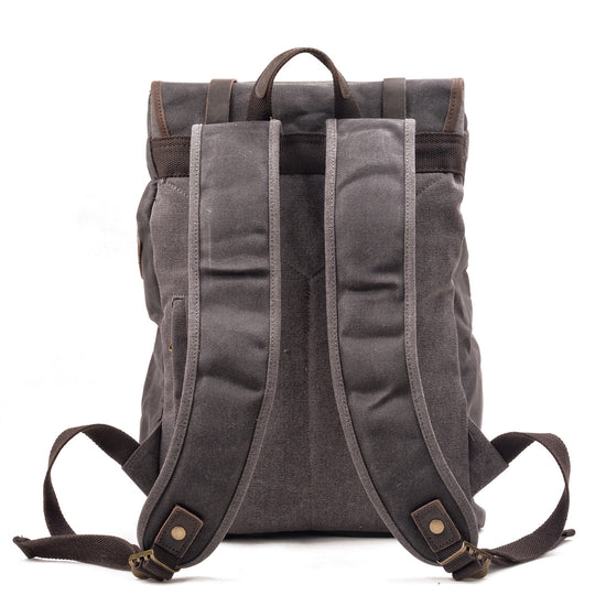 Unisex Heavy-Duty Waxed Canvas Leather Travel Backpack 15.6" | Marcus