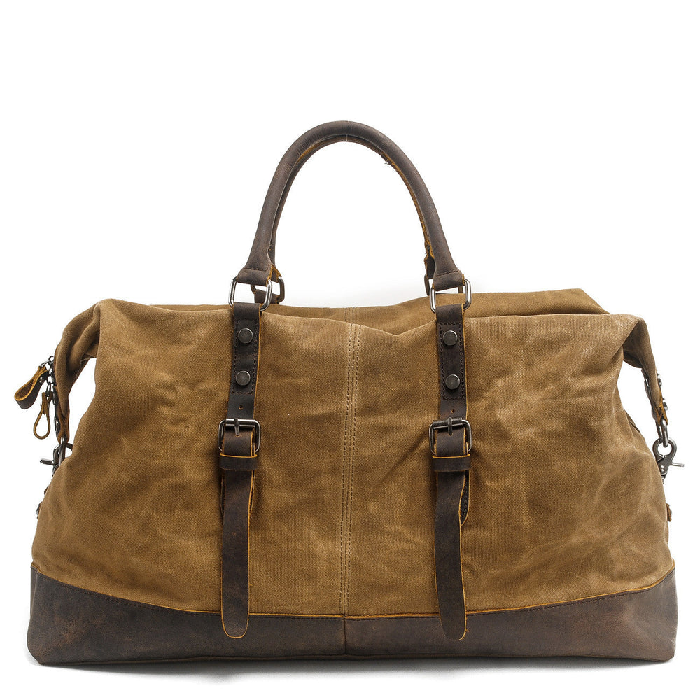 Unisex Waxed Canvas Leather Large Travel Duffel | Christopher