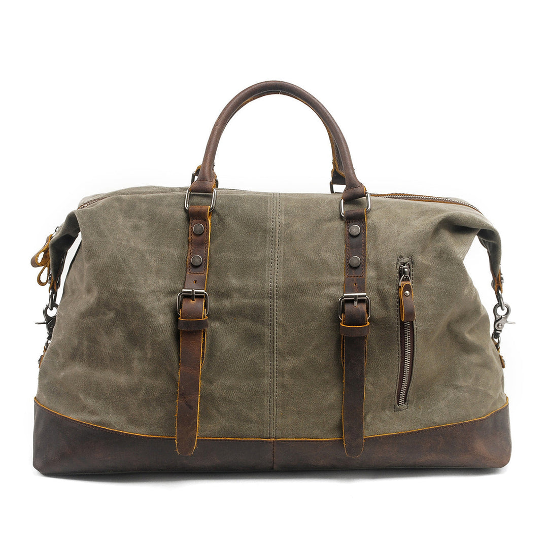 Unisex Waxed Canvas Leather Large Travel Duffel | Christopher