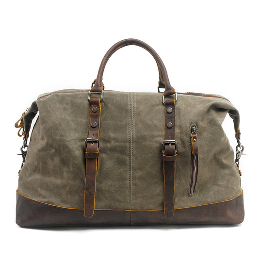 Unisex Waxed Canvas Leather Large Travel Duffel | Christopher