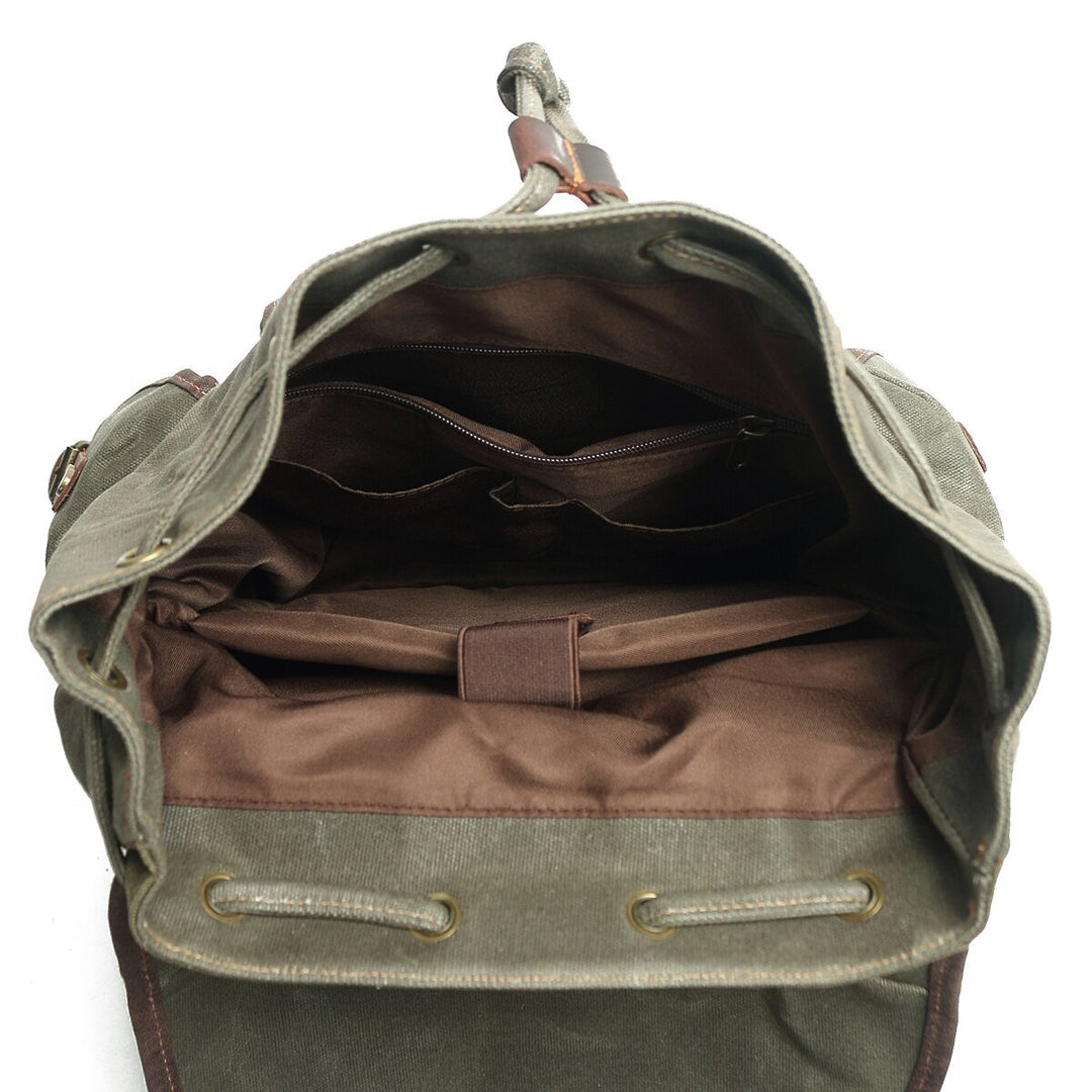 Men’s Heavy-Duty Waxed Canvas Hiking Backpack | John