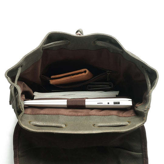 Men’s Heavy-Duty Waxed Canvas Hiking Backpack | John