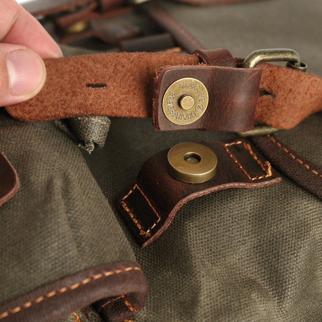 Men’s Heavy-Duty Waxed Canvas Hiking Backpack | John