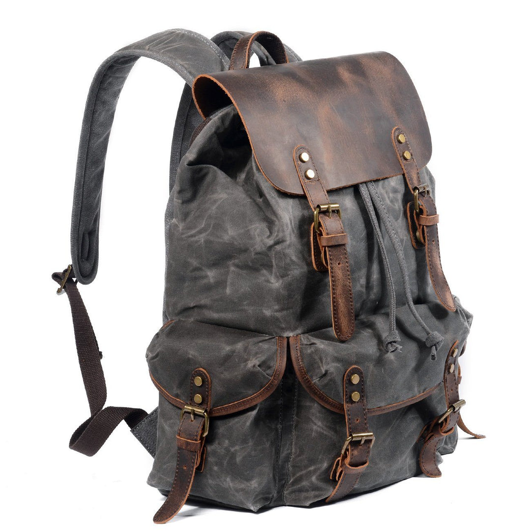 Men’s Vintage Canvas Leather Backpack | James