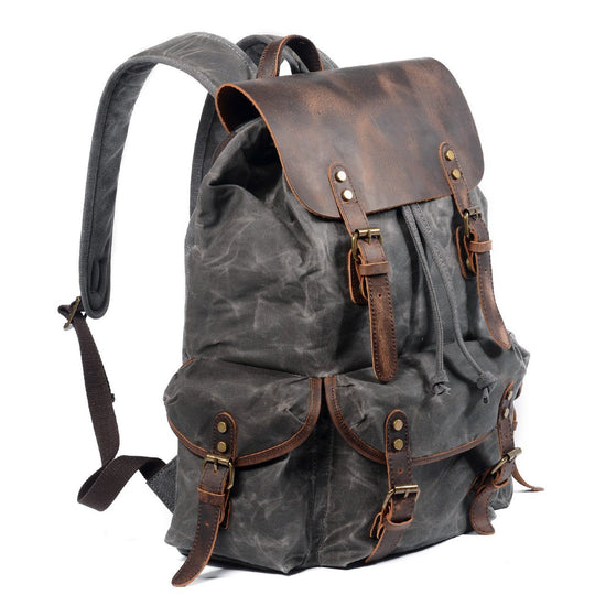 Men’s Vintage Canvas Leather Backpack | James
