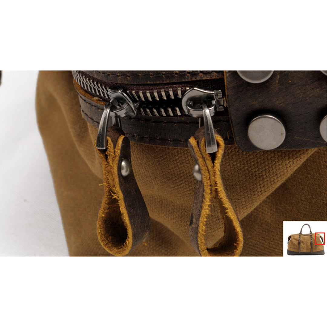 Unisex Waxed Canvas Leather Large Travel Duffel | Christopher