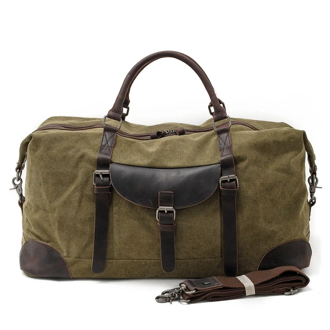Unisex Heavy-Duty Canvas Leather Large Travel Duffel | Thomas