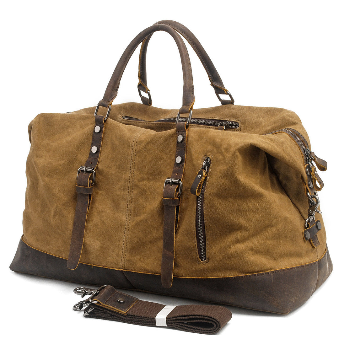 Unisex Waxed Canvas Leather Large Travel Duffel | Christopher