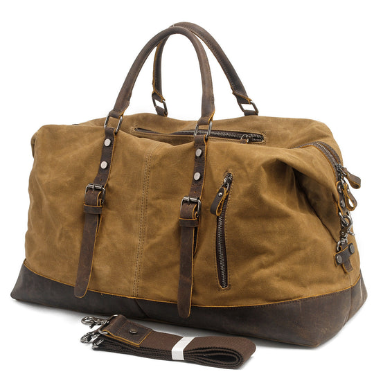 Unisex Waxed Canvas Leather Large Travel Duffel | Christopher