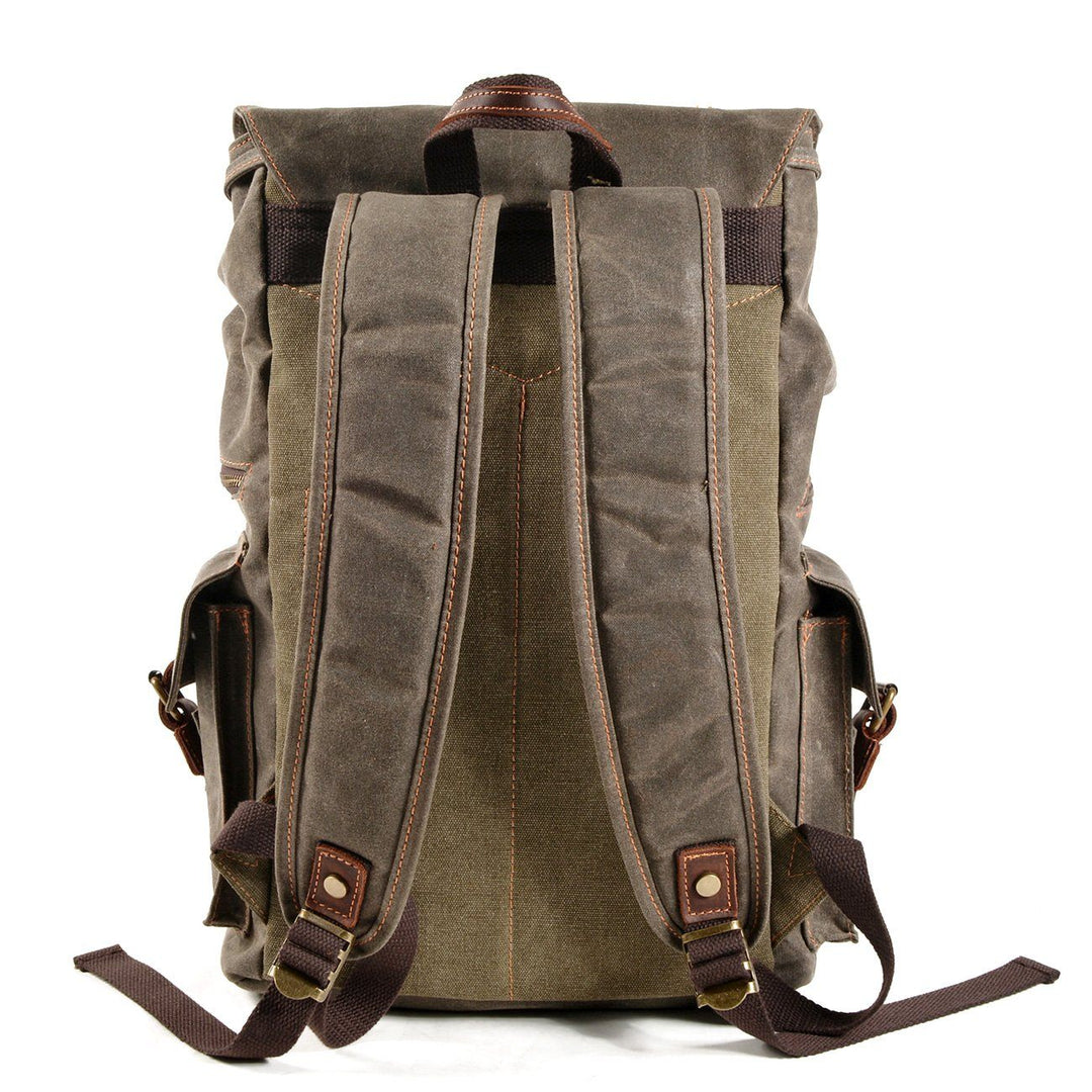 Unisex Waterproof Waxed Canvas Leather Hiking Backpack | Brian