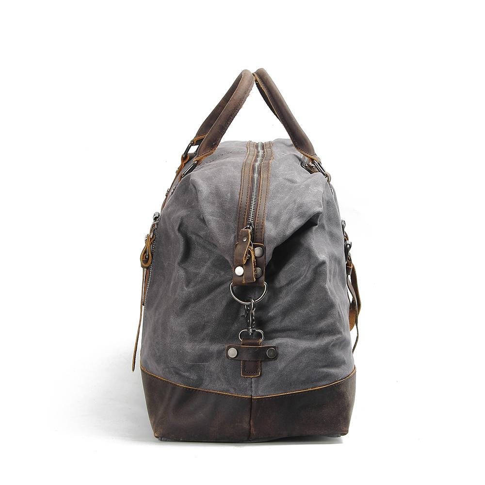 Unisex Waxed Canvas Leather Large Travel Duffel | Christopher