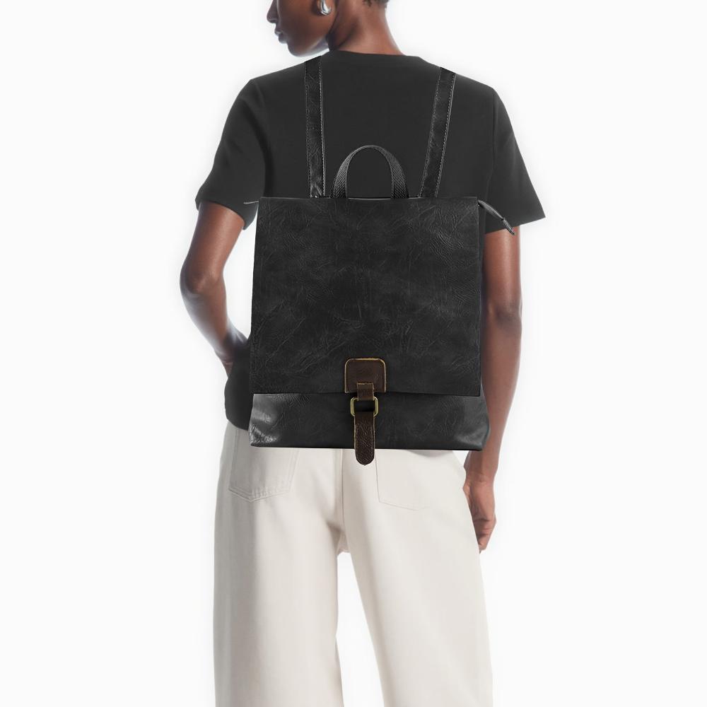 Women’s Brown Leather Convertible Backpack – Harper Multifunctional Retro Work Bag