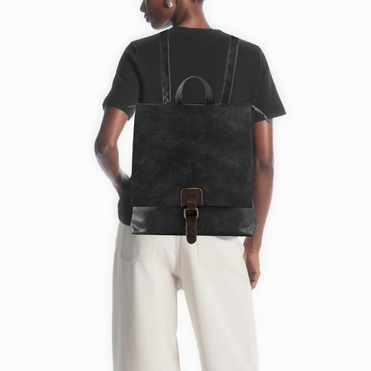 Women’s Brown Leather Convertible Backpack – Harper Multifunctional Retro Work Bag